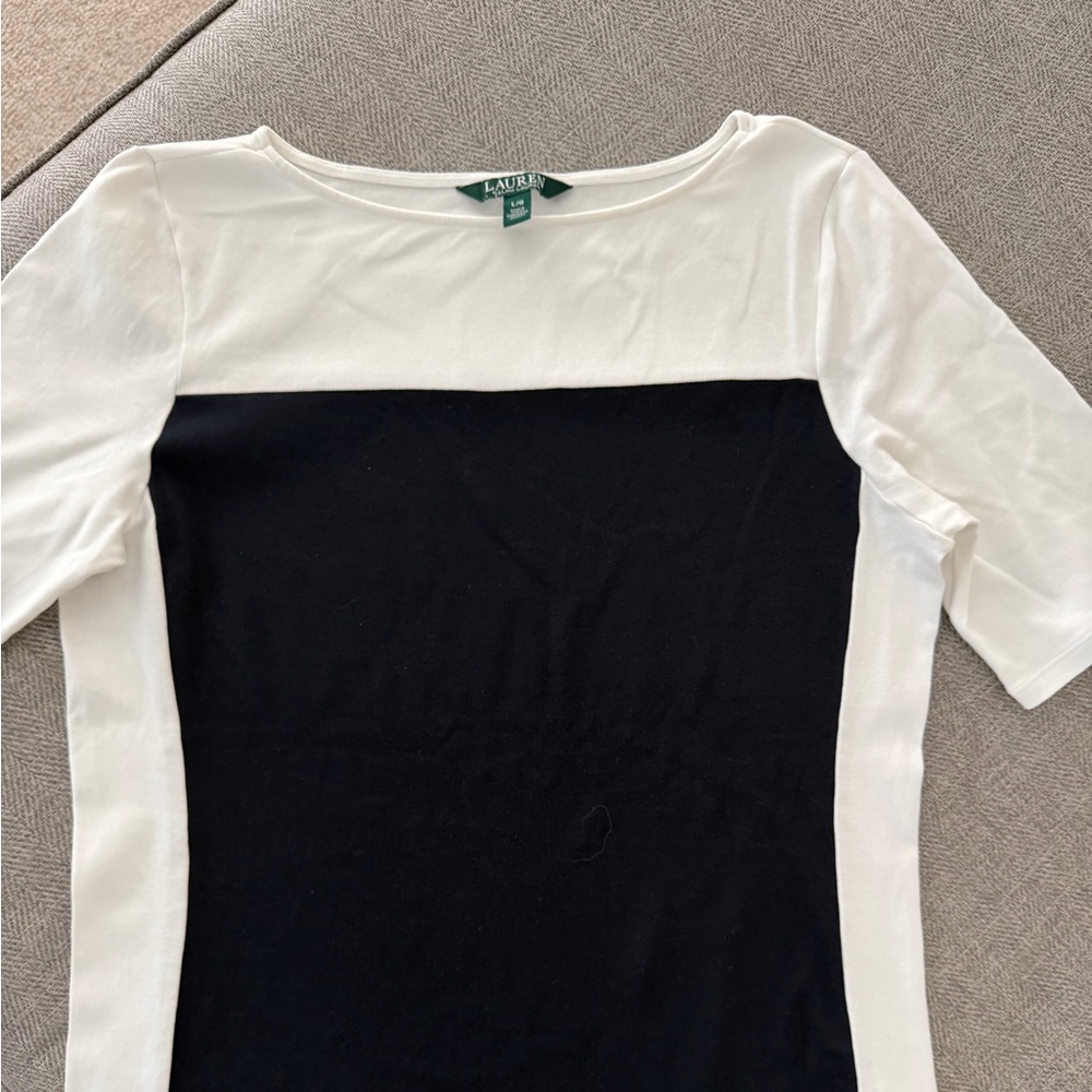 Ralph Lauren White and Black Blouse